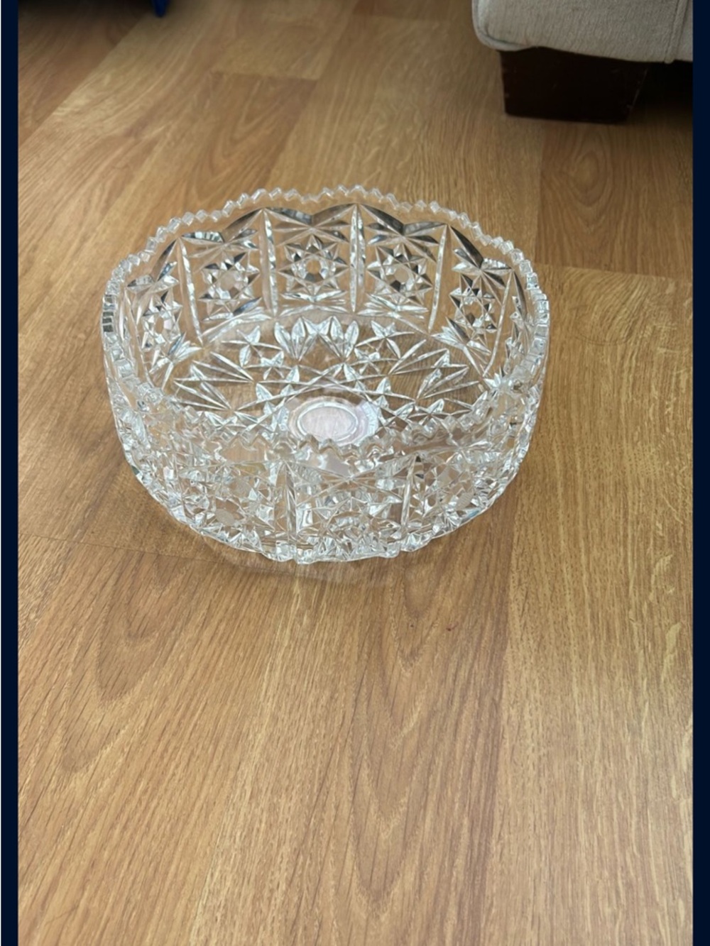 Cut Crystal Serving Bowl - Clear Glass
